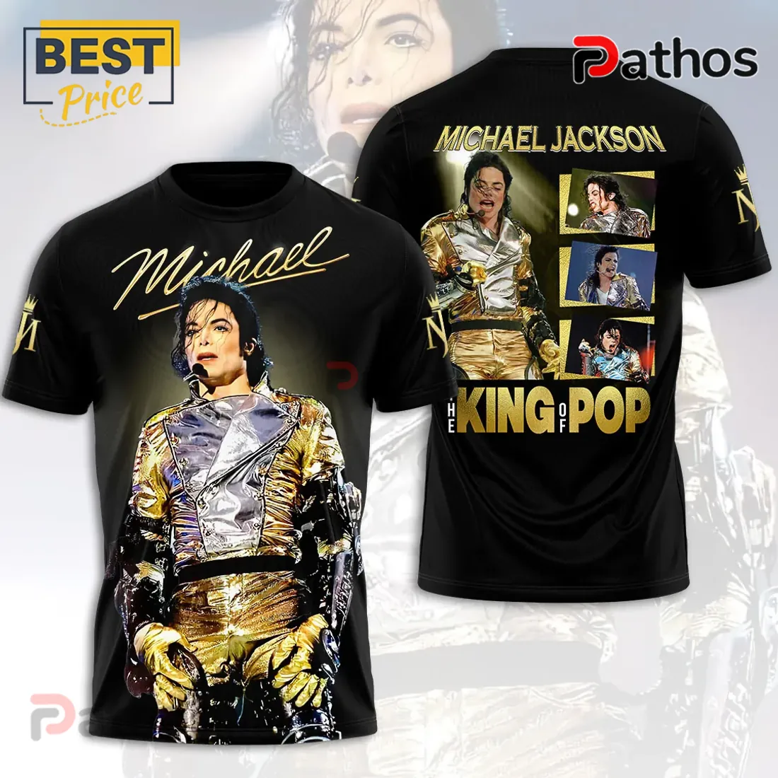 Michael Jackson King of Pop Gold Stage Outfit Graphic Hoodie Michael Jackson King of Pop Gold Stage Outfit Graphic Hoodie