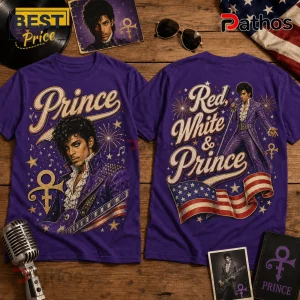 Prince Red White and Prince Retro Purple Cotton T-Shirt