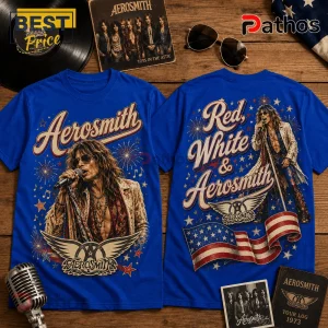 Aerosmith Red White And Blue Vintage Royal Blue Shirt