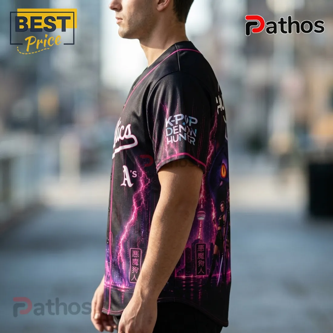 Oakland Athletics Kpop Demon Hunters Night Black Baseball Jersey Oakland Athletics Kpop Demon Hunters Night Black Baseball Jersey