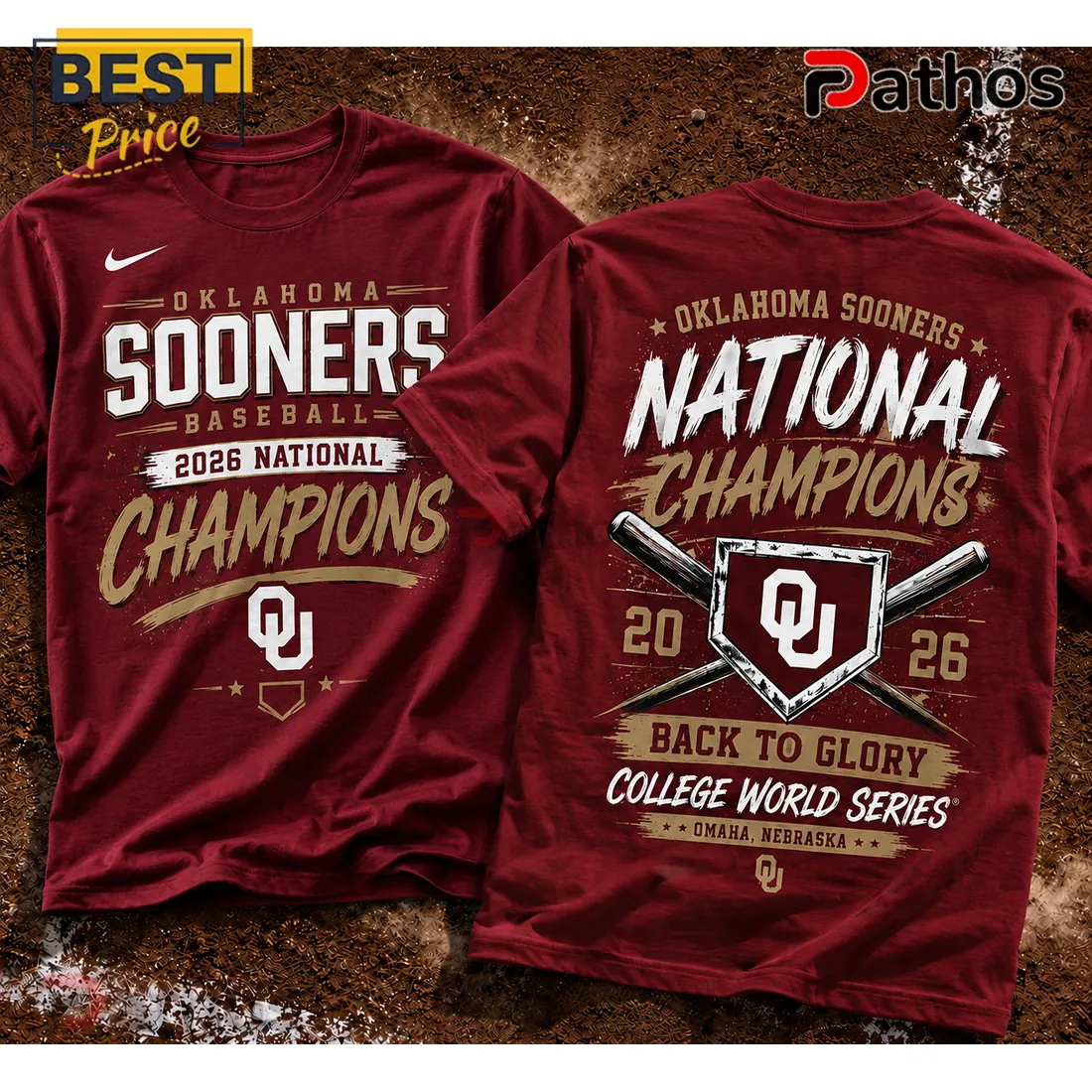 Oklahoma Sooners 2026 National Champions Maroon T-Shirt Oklahoma Sooners 2026 National Champions Maroon T-Shirt
