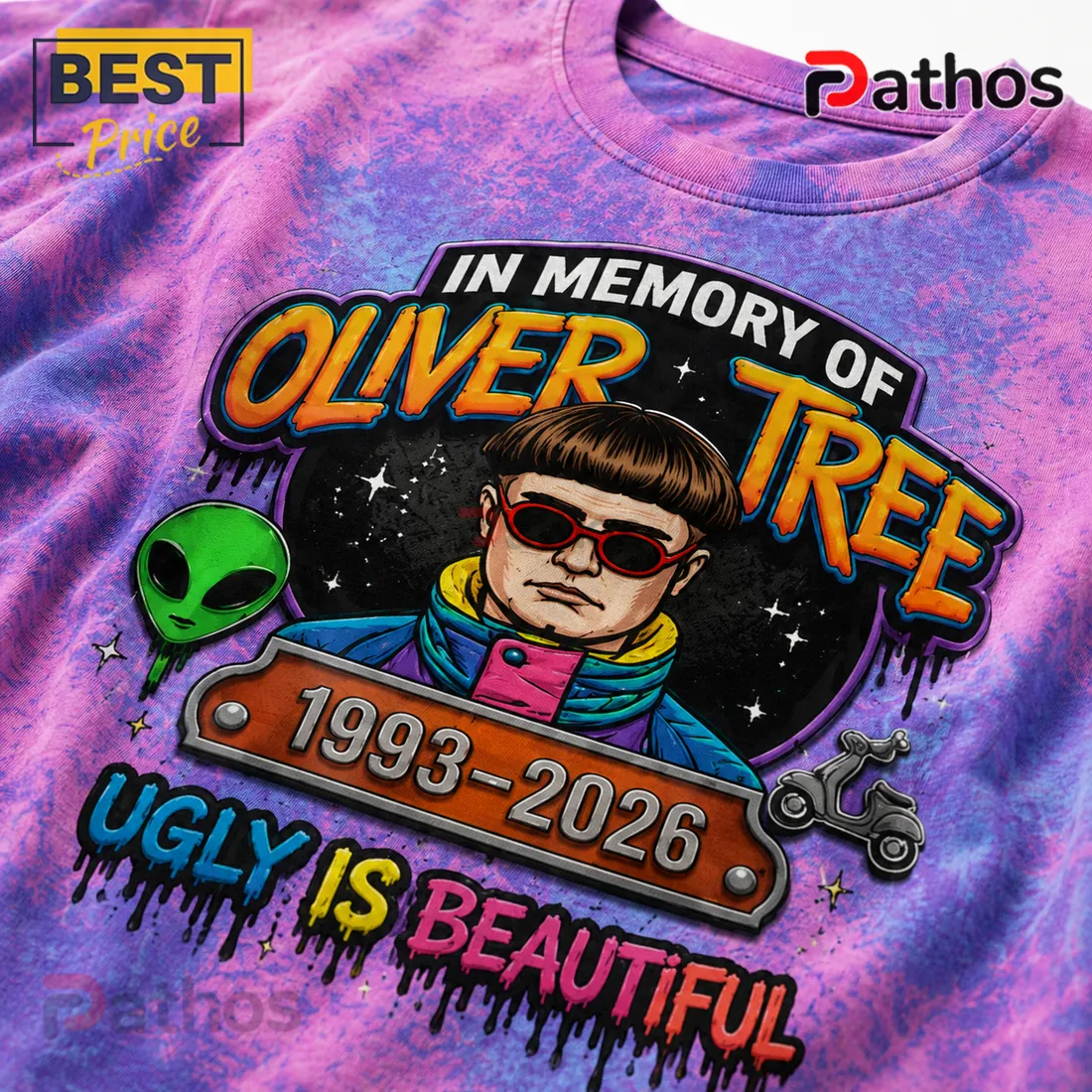 Oliver Tree In Memory Of 1993-2026 Pink Tie Dye T-Shirt Oliver Tree In Memory Of 1993-2026 Pink Tie Dye T-Shirt