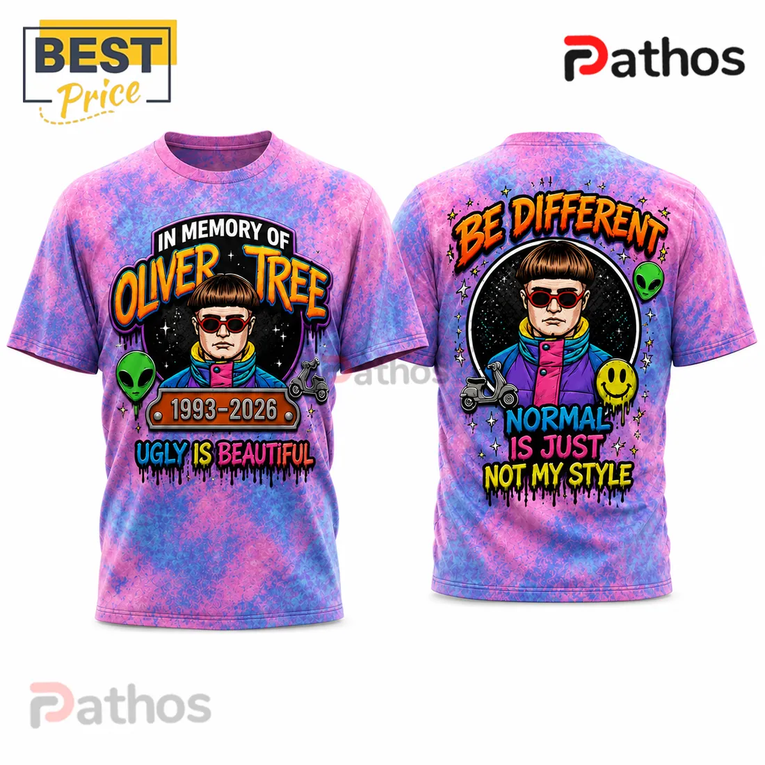 Oliver Tree In Memory Of 1993-2026 Pink Tie Dye T-Shirt Oliver Tree In Memory Of 1993-2026 Pink Tie Dye T-Shirt
