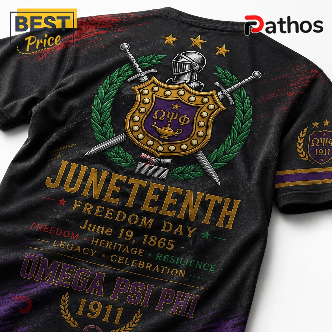 Omega Psi Phi Fraternity Juneteenth 1911 Legacy Black Shirt Omega Psi Phi Fraternity Juneteenth 1911 Legacy Black Shirt