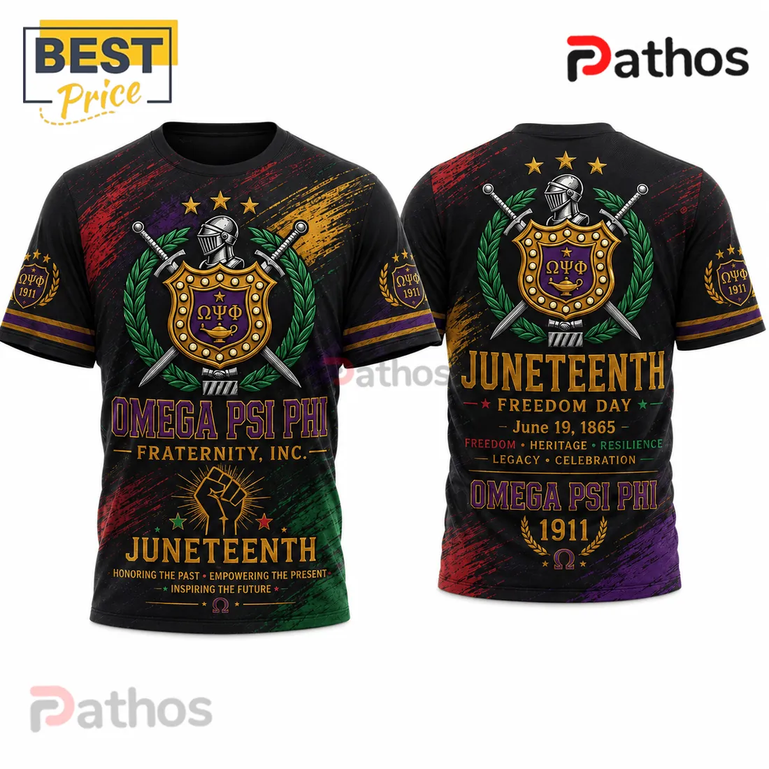 Omega Psi Phi Fraternity Juneteenth 1911 Legacy Black Shirt Omega Psi Phi Fraternity Juneteenth 1911 Legacy Black Shirt
