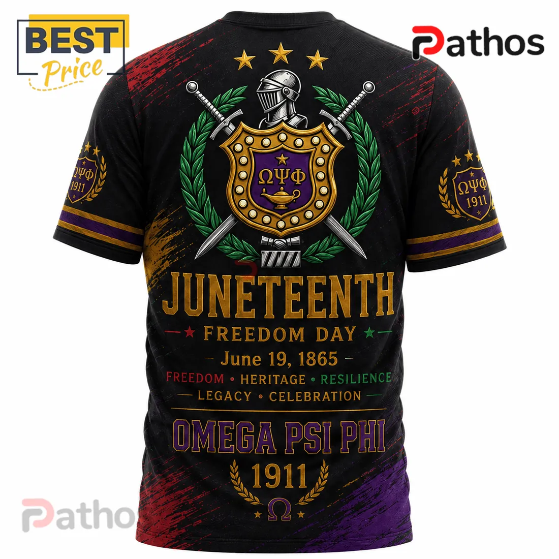 Omega Psi Phi Fraternity Juneteenth 1911 Legacy Black Shirt Omega Psi Phi Fraternity Juneteenth 1911 Legacy Black Shirt