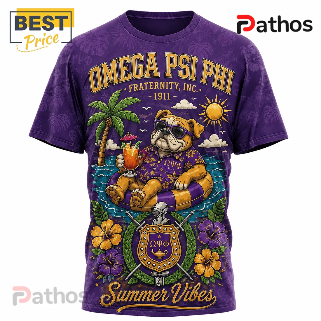 Omega Psi Phi Fraternity Summer Vibes Purple T-Shirt Omega Psi Phi Fraternity Summer Vibes Purple T-Shirt