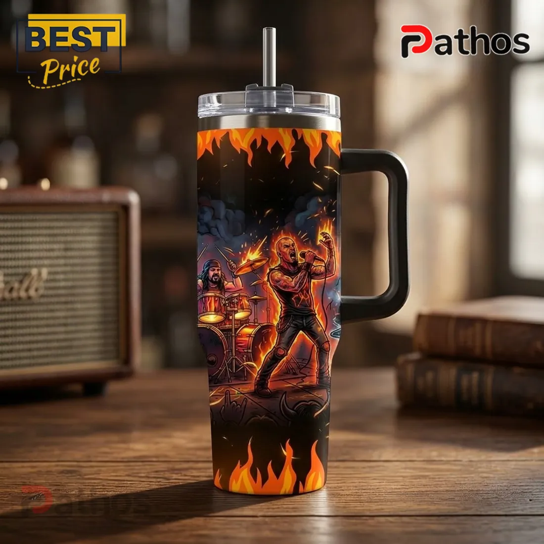 Pantera Band Illustrated Members 40oz Stainless Steel Stanley Tumbler Pantera Band Illustrated Members 40oz Stainless Steel Stanley Tumbler
