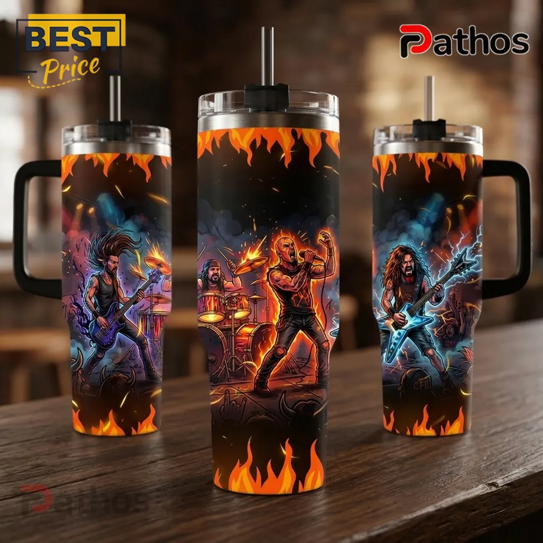 Pantera Band Illustrated Members 40oz Stainless Steel Stanley Tumbler Pantera Band Illustrated Members 40oz Stainless Steel Stanley Tumbler