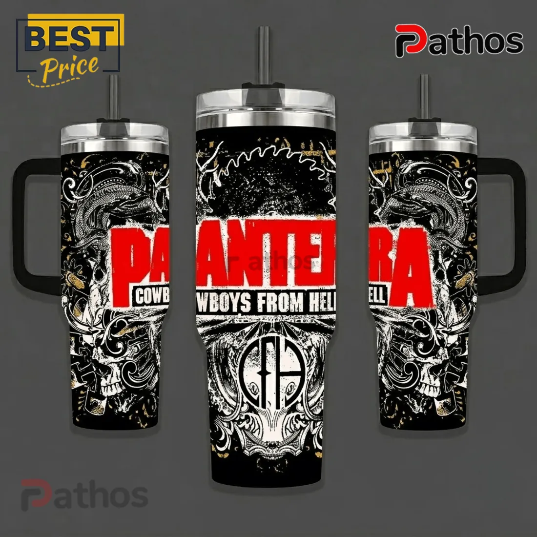 Pantera Cowboys From Hell Stainless Steel Insulated 40oz Travel Tumbler Pantera Cowboys From Hell Stainless Steel Insulated 40oz Travel Tumbler