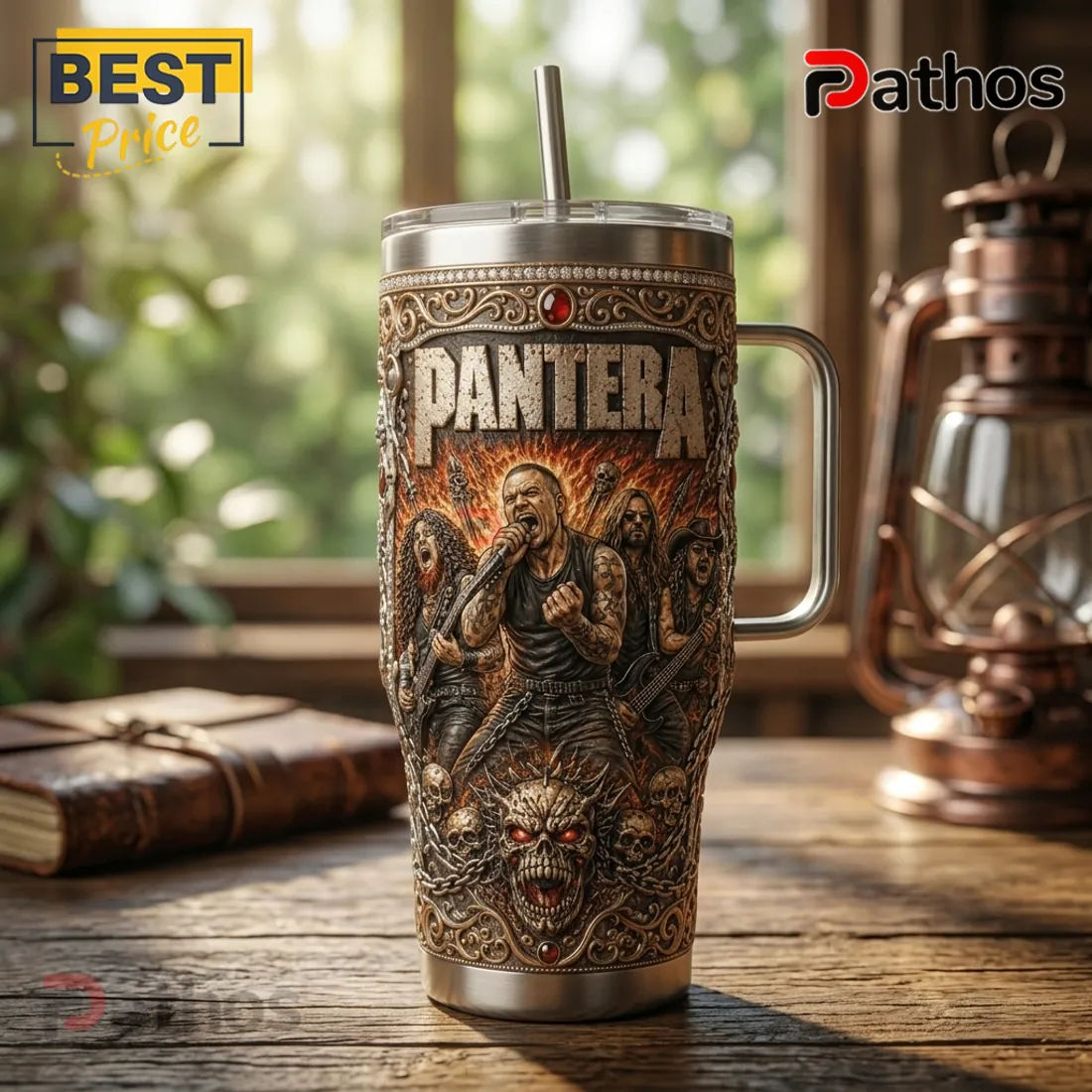 Pantera Heavy Metal Band Stainless Steel Insulated 40oz Travel Tumbler Pantera Heavy Metal Band Stainless Steel Insulated 40oz Travel Tumbler
