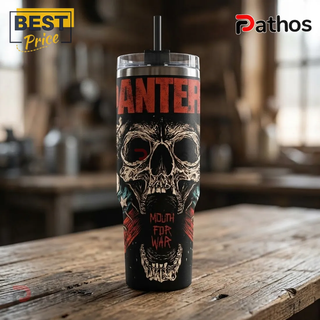 Pantera Mouth For War Stainless Steel 40oz Stanley Tumbler Pantera Mouth For War Stainless Steel 40oz Stanley Tumbler