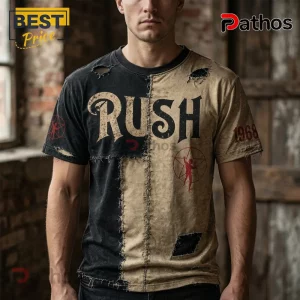 Rush Rock Band 1968 Starman Distressed Patchwork T-Shirt 4 Rush Rock Band 1968 Starman Distressed Patchwork T-Shirt