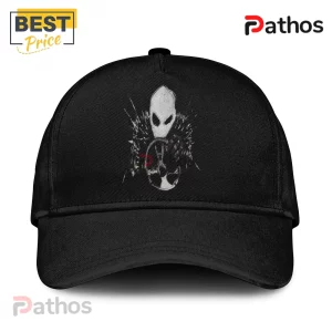 Don Toliver Octane Tour Black Pullover Hoodie 4 Black baseball cap featuring a white graphic print of a skeletal figure and a steering wheel on the front panel.!