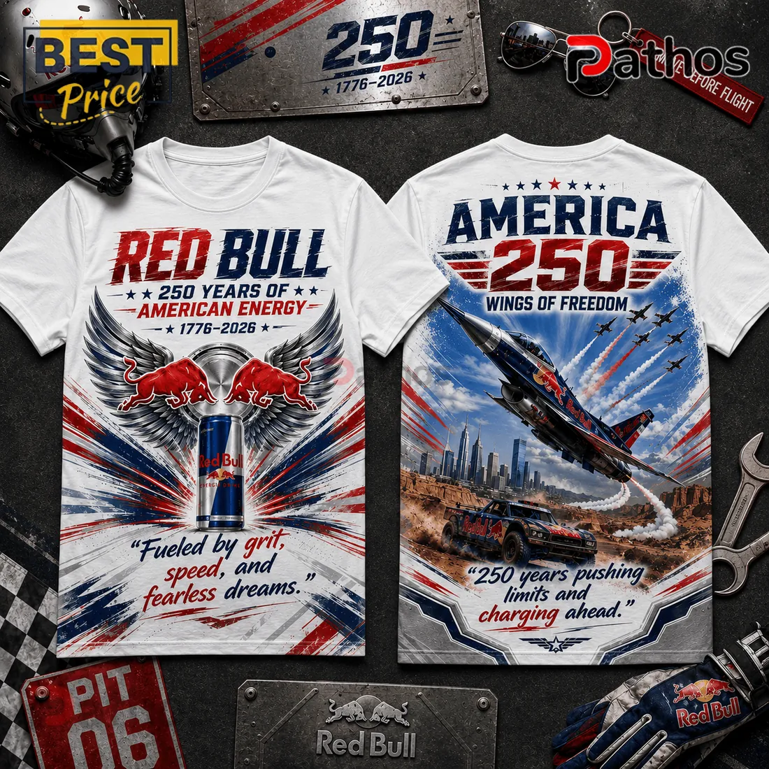 Red Bull America 250 Years 1776-2026 Wings Of Freedom Patriotic T-Shirt Red Bull America 250 Years 1776-2026 Wings Of Freedom Patriotic T-Shirt