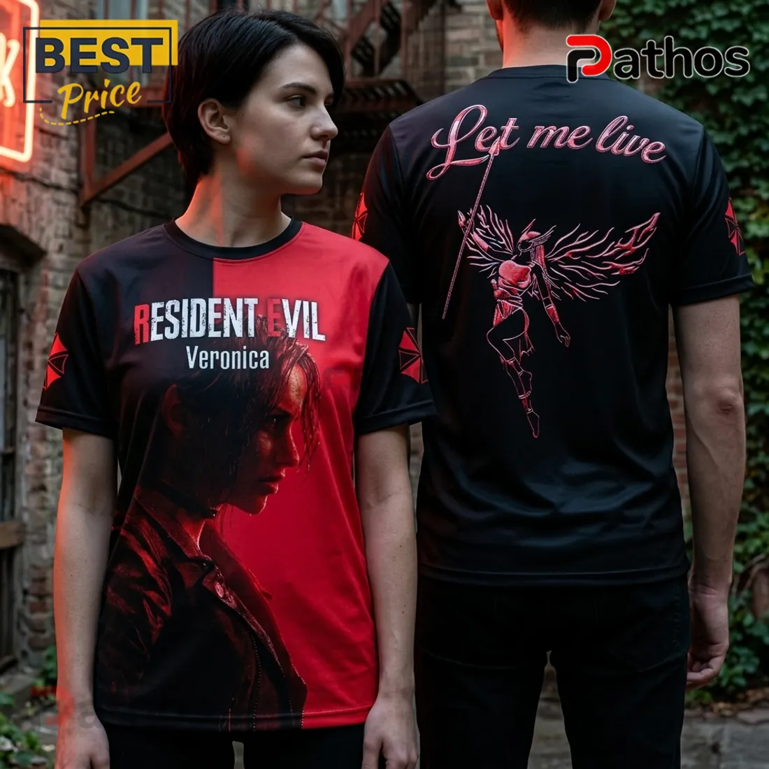 Resident Evil Code Veronica Red Black T-Shirt Resident Evil Code Veronica Red Black T-Shirt