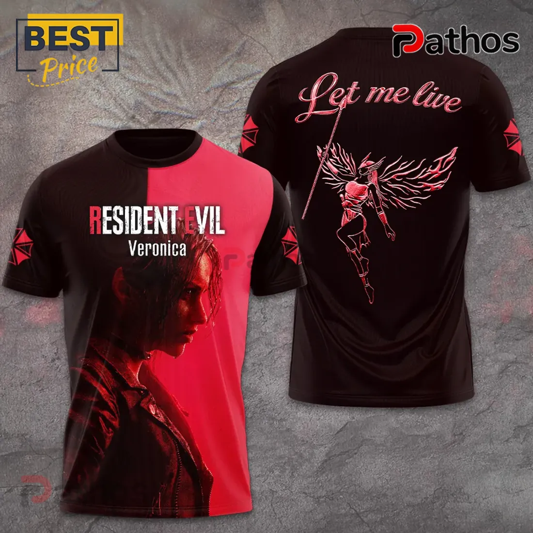 Resident Evil Code Veronica Red Black T-Shirt Resident Evil Code Veronica Red Black T-Shirt