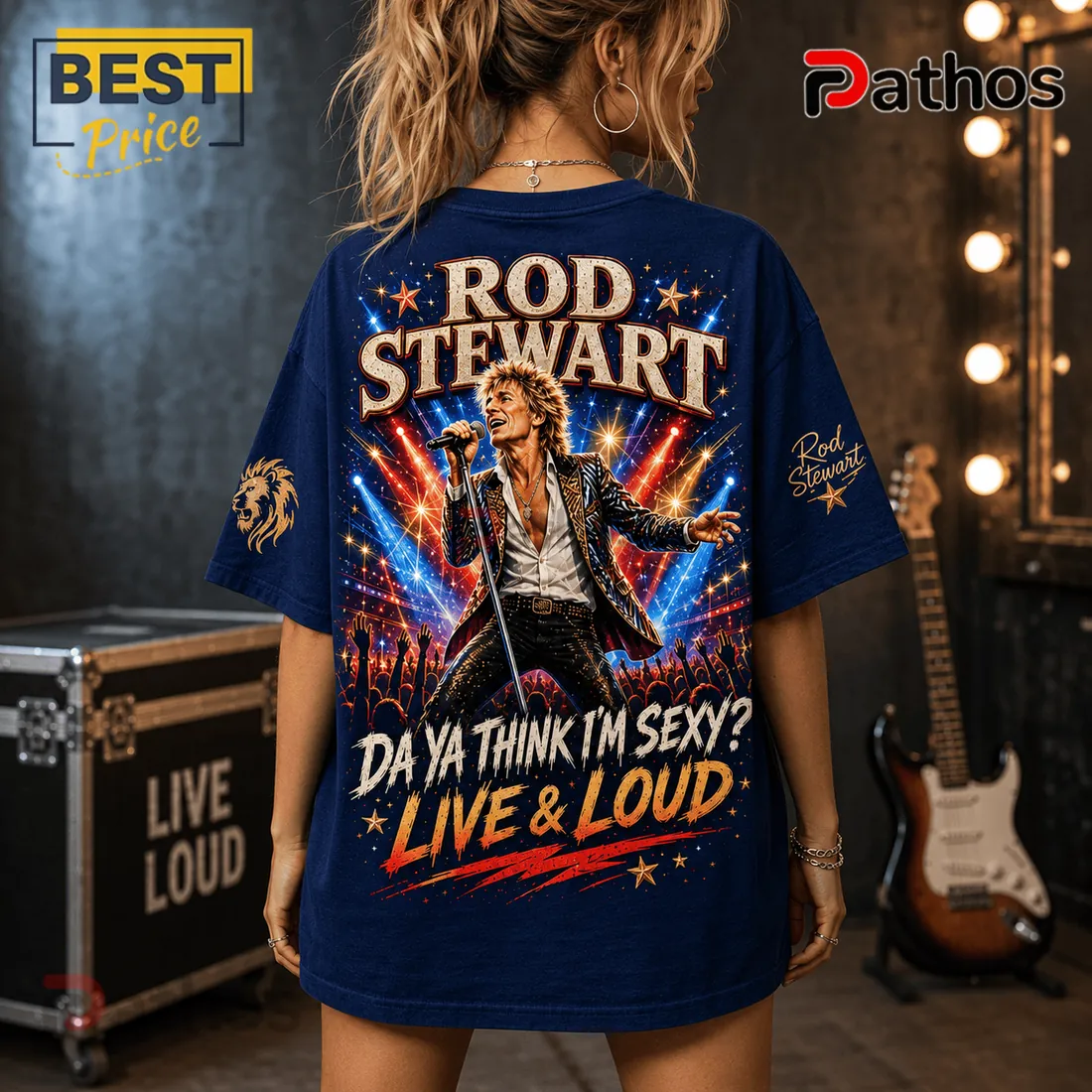 Rod Stewart Forever Young Navy Blue Cotton T-Shirt Rod Stewart Forever Young Navy Blue Cotton T-Shirt