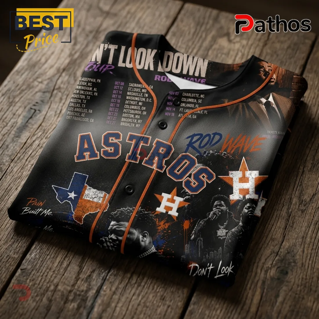 Rod Wave Houston Astros Don’t Look Down Tour Jersey Rod Wave Houston Astros Don’t Look Down Tour Jersey