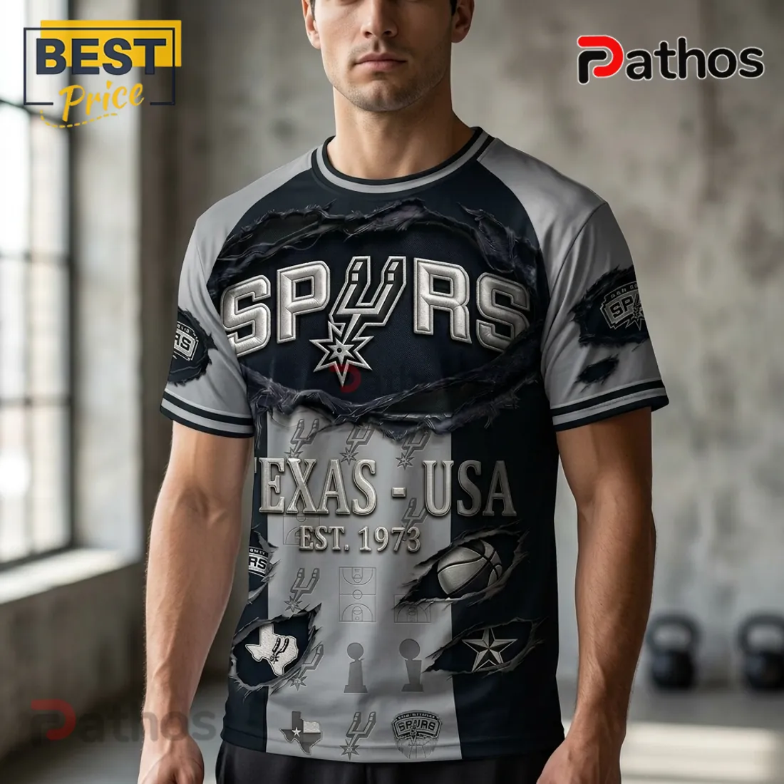 San Antonio Spurs Est 1973 Texas USA Torn Metal T-Shirt San Antonio Spurs Est 1973 Texas USA Torn Metal T-Shirt