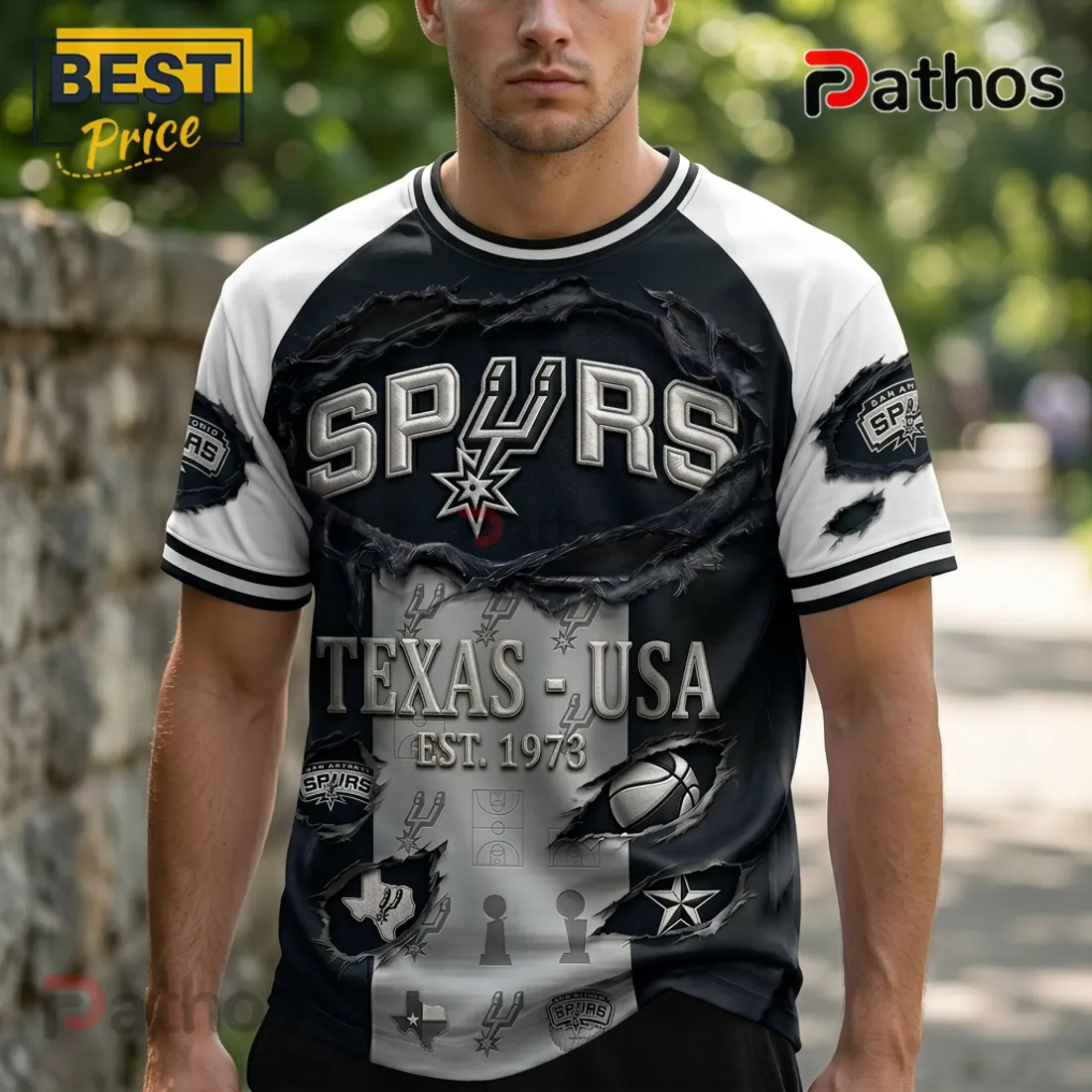 San Antonio Spurs Est 1973 Texas USA Torn Metal T-Shirt San Antonio Spurs Est 1973 Texas USA Torn Metal T-Shirt
