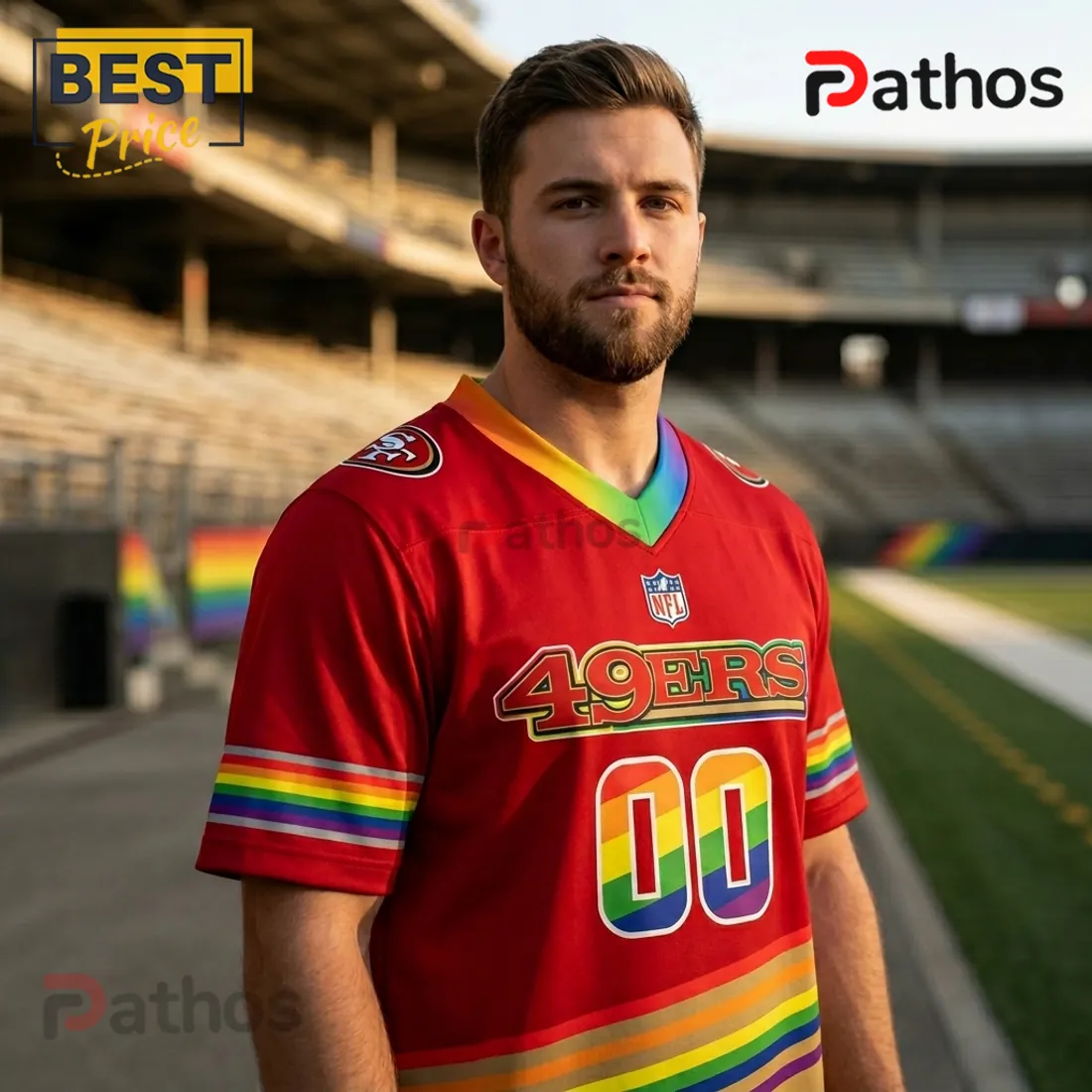 San Francisco 49ers x LGBTQ Pride Limited Edition Football Jersey San Francisco 49ers x LGBTQ Pride Limited Edition Football Jersey