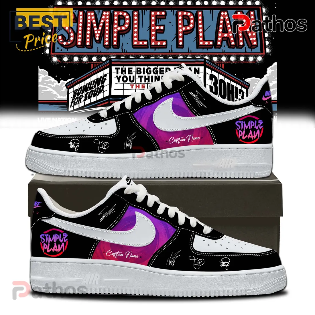 Simple Plan The Bigger Than You Think Tour Air Force 1 Sneakers Simple Plan The Bigger Than You Think Tour Air Force 1 Sneakers