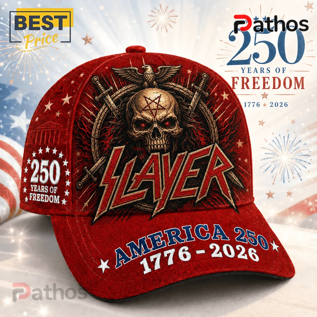 Slayer x America 250 Years 1776-2026 Anniversary Edition Baseball Cap Slayer x America 250 Years 1776-2026 Anniversary Edition Baseball Cap