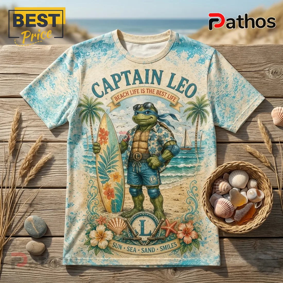 Teenage Mutant Ninja Turtles Leonardo Tropical T-Shirt Teenage Mutant Ninja Turtles Leonardo Tropical T-Shirt