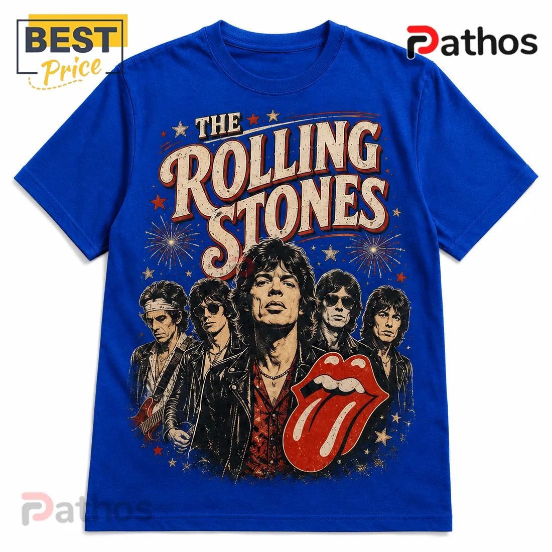 The Rolling Stones Vintage Celebration Illustrated Crewneck T-Shirt The Rolling Stones Vintage Celebration Illustrated Crewneck T-Shirt