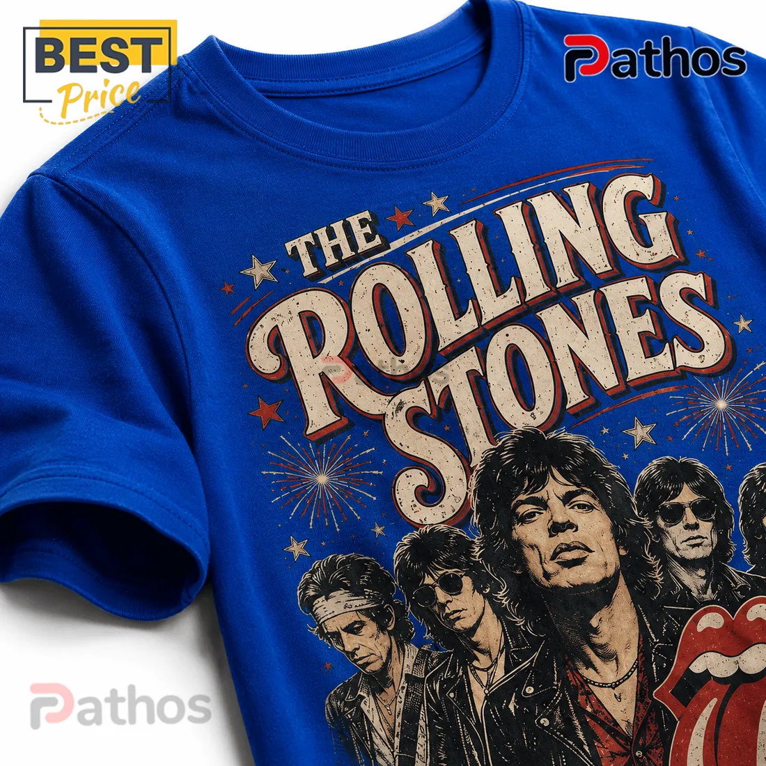 The Rolling Stones Vintage Celebration Illustrated Crewneck T-Shirt The Rolling Stones Vintage Celebration Illustrated Crewneck T-Shirt