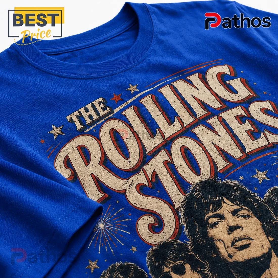 The Rolling Stones Vintage Celebration Illustrated Crewneck T-Shirt The Rolling Stones Vintage Celebration Illustrated Crewneck T-Shirt