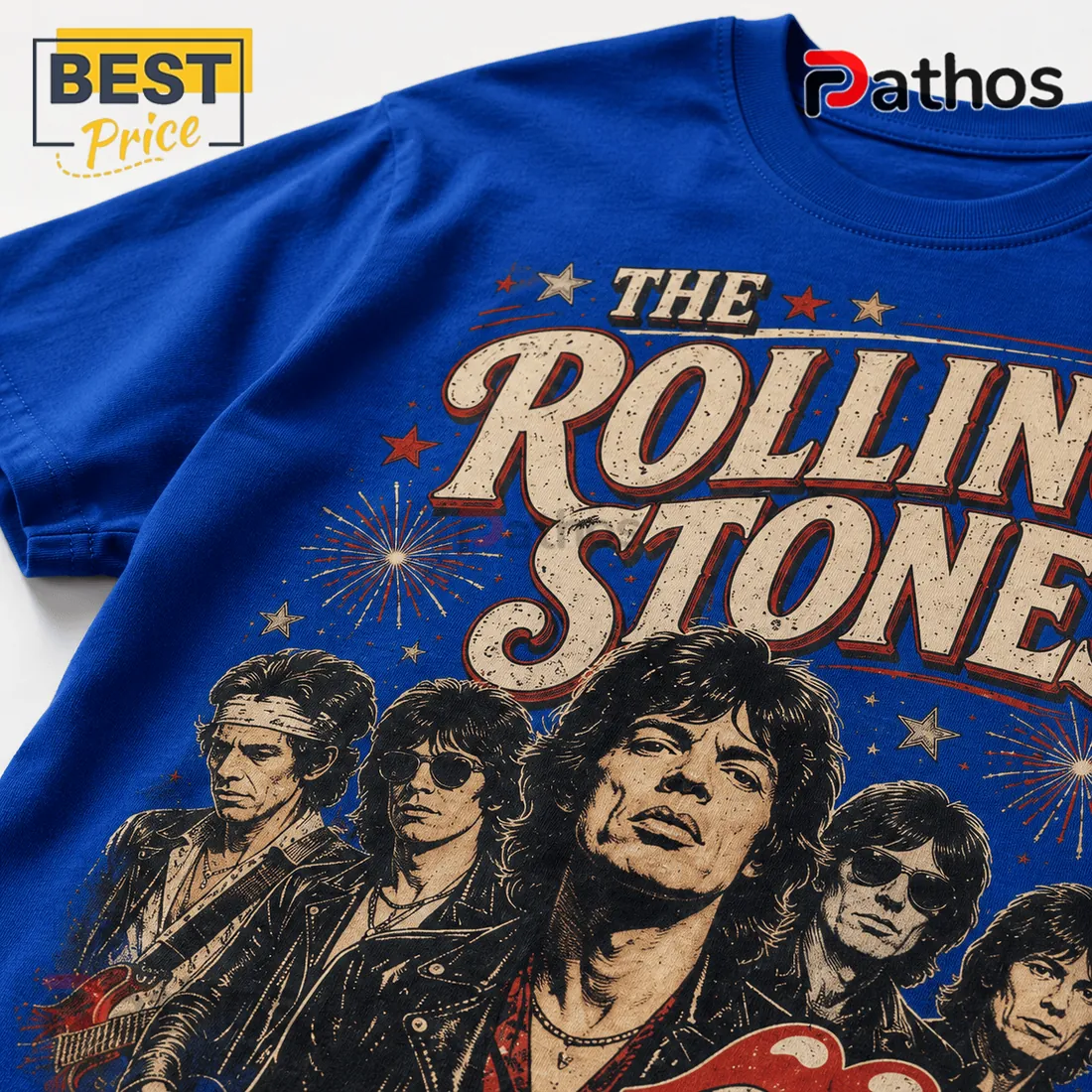 The Rolling Stones Vintage Celebration Illustrated Crewneck T-Shirt The Rolling Stones Vintage Celebration Illustrated Crewneck T-Shirt