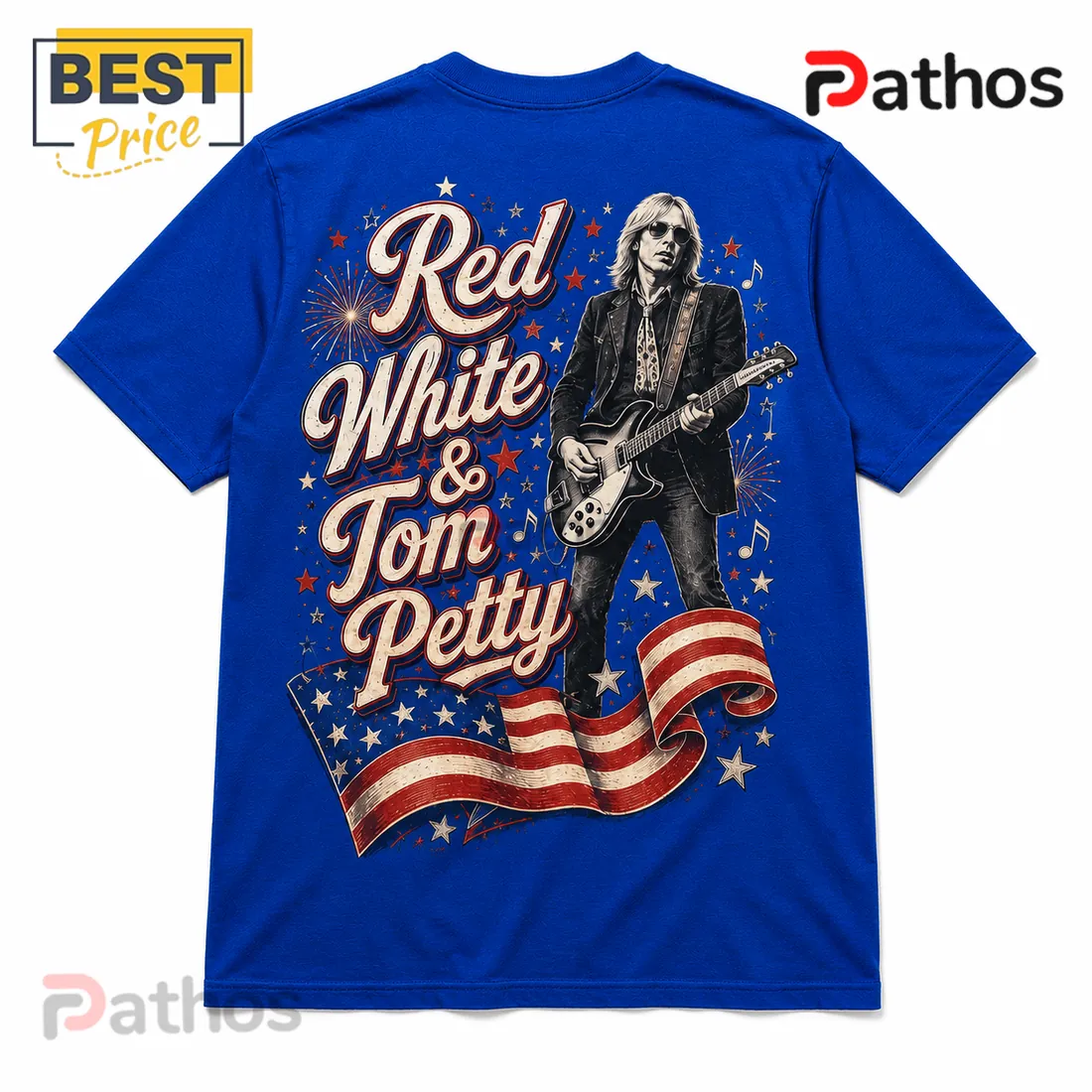 Tom Petty Red White and Blue Patriotic Illustrated Music T-Shirt Tom Petty Red White and Blue Patriotic Illustrated Music T-Shirt