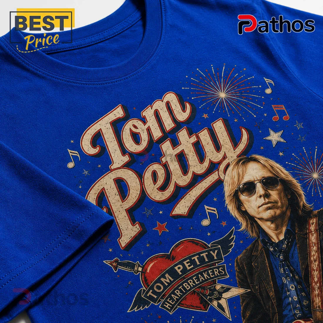 Tom Petty Red White and Blue Patriotic Illustrated Music T-Shirt Tom Petty Red White and Blue Patriotic Illustrated Music T-Shirt