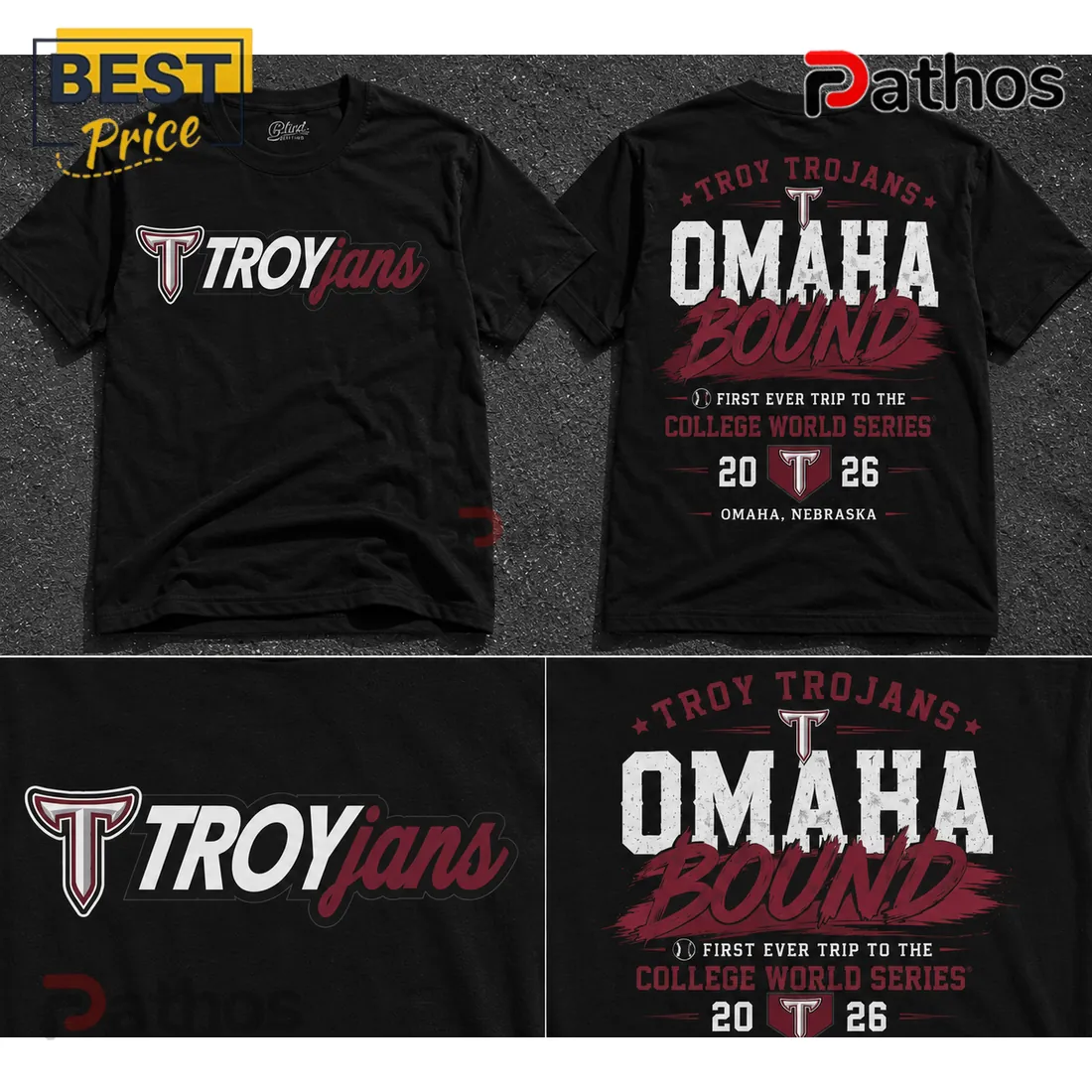 Troy Trojans 2026 College World Series Omaha Baseball Shirt Troy Trojans 2026 College World Series Omaha Baseball Shirt