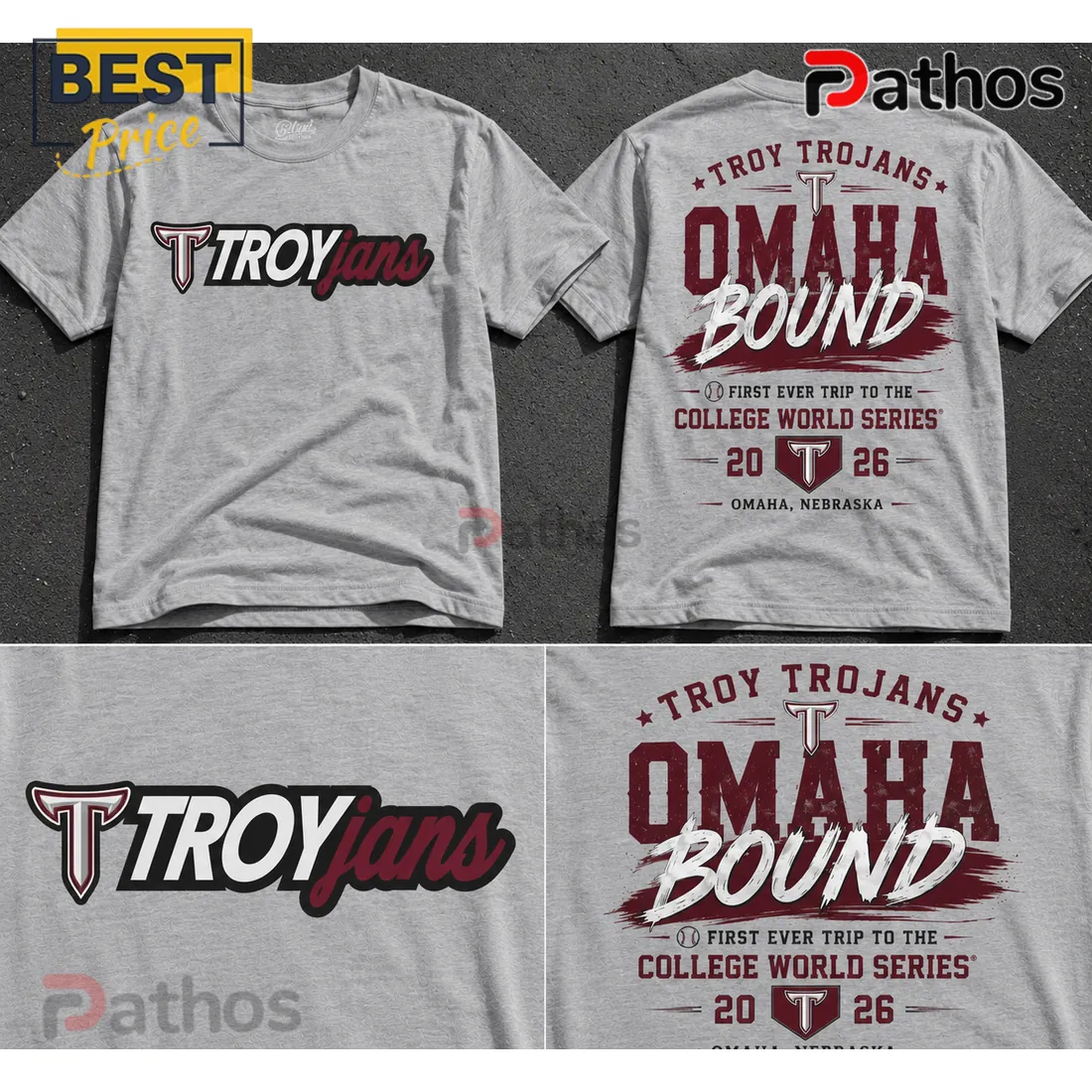 Troy Trojans 2026 College World Series Omaha Bound Shirt Troy Trojans 2026 College World Series Omaha Bound Shirt