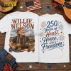 Willie Nelson 250 Years of Liberty Illustrated Cotton T-Shirt