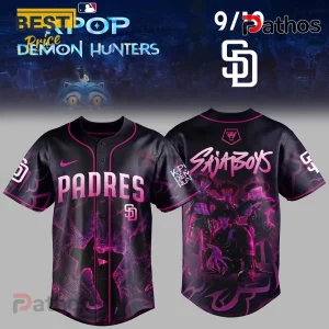 San Diego Padres Saja Boys KPop Demon Hunters Pink Baseball Jersey