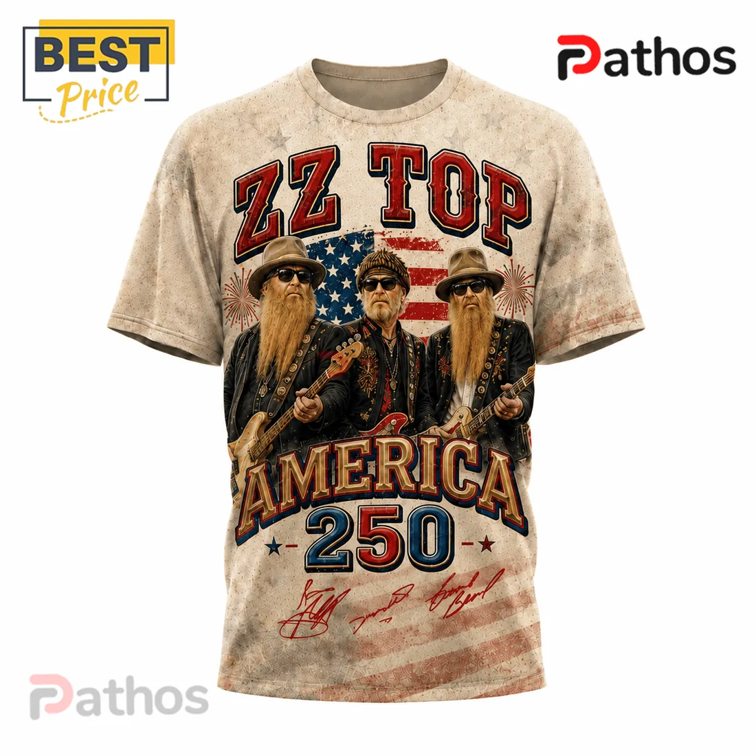 ZZ Top America 250 Honoring Freedom Rock Band Patriotic Shirt ZZ Top America 250 Honoring Freedom Rock Band Patriotic Shirt