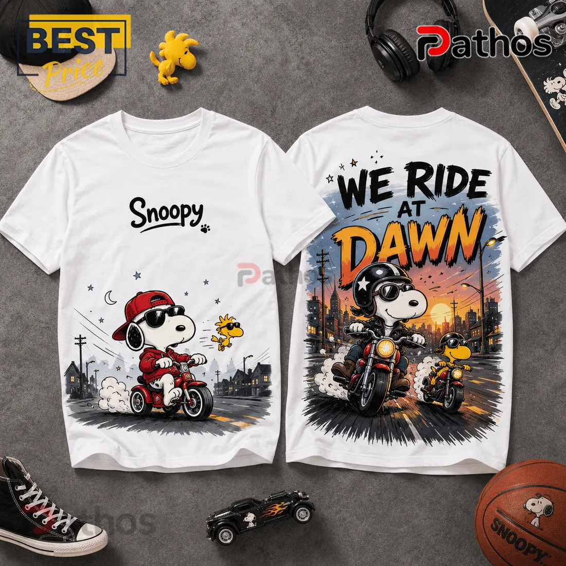 2026 Snoopy We Ride At Dawn Biker T-Shirt 2026 Snoopy We Ride At Dawn Biker T-Shirt