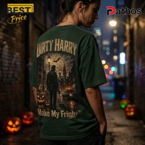 Dirty Harry Halloween Make My Fright Dark Green T-Shirt