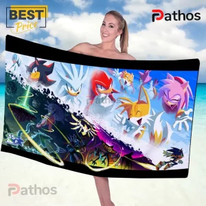 Sonic The Hedgehog 35th Anniversary Beach Towel 2 Sonic the Hedgehog anniversary beach towel featuring Shadow, Silver, Knuckles, Tails, and Amy Rose graphics.!