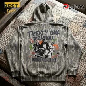 Treaty Oak Revival West Texas Degenerate Tour Camo Hoodie 1 Camo print hoodie featuring Treaty Oak Revival band graphic and West Texas Degenerate Tour text on back.!