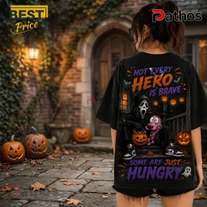 Ghostface x Courage the Cowardly Dog Halloween T-Shirt 3 Ghostface x Courage the Cowardly Dog Halloween T-Shirt featuring a black graphic tee with a horror-comedy crossover print.