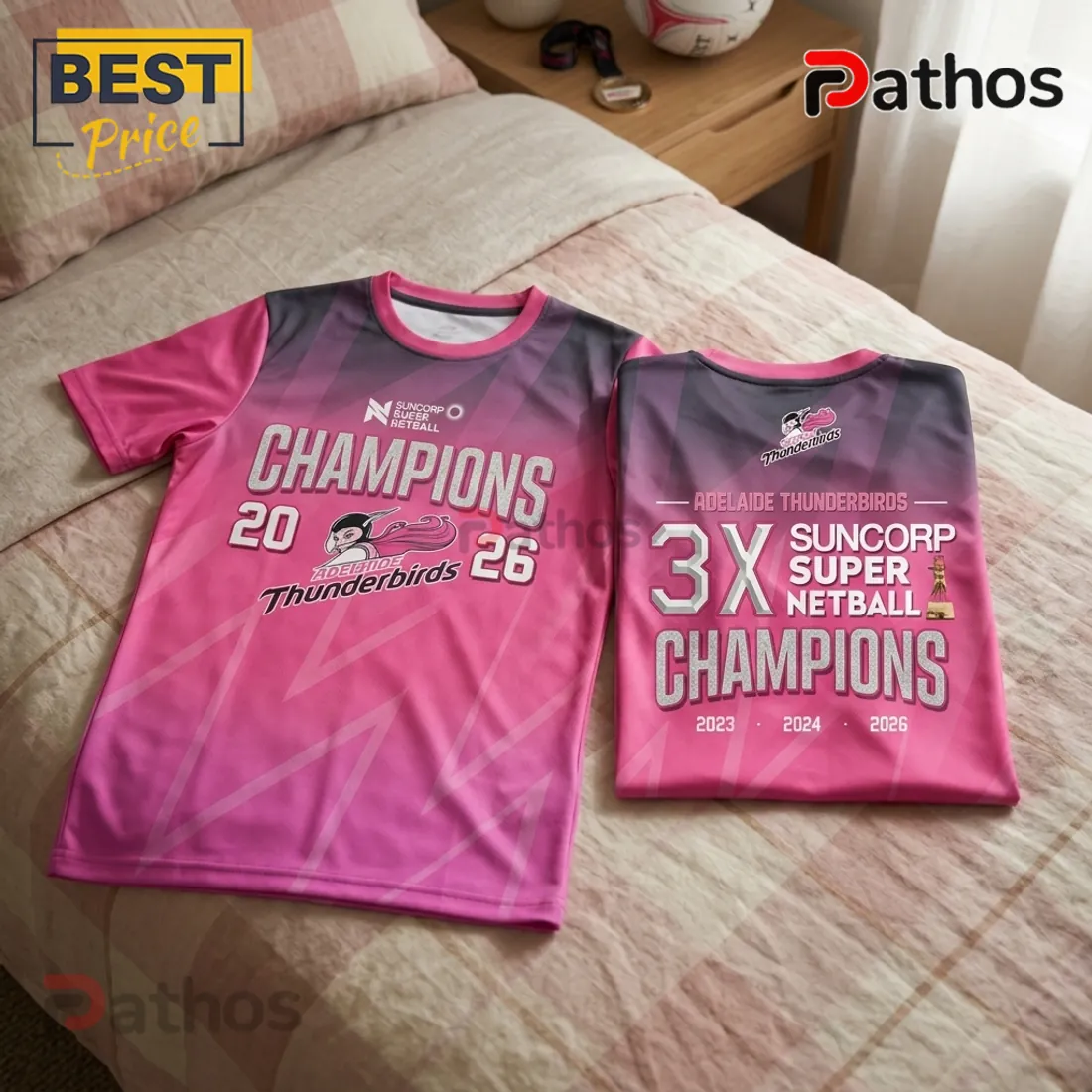 Adelaide Thunderbirds Suncorp Super Netball Pink T-Shirt Adelaide Thunderbirds Suncorp Super Netball Pink T-Shirt