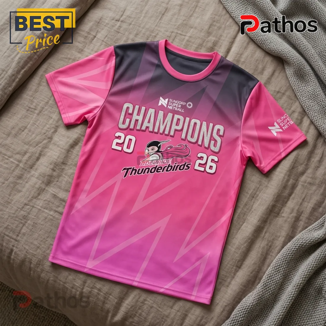 Adelaide Thunderbirds Suncorp Super Netball Pink T-Shirt Adelaide Thunderbirds Suncorp Super Netball Pink T-Shirt