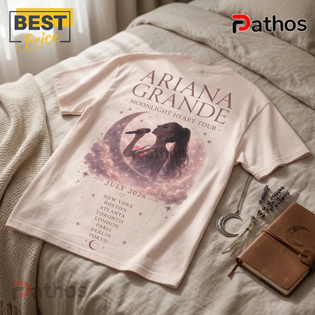 Ariana Grande Moonlight Heart Tour 2026 T-Shirt Ariana Grande Moonlight Heart Tour 2026 T-Shirt