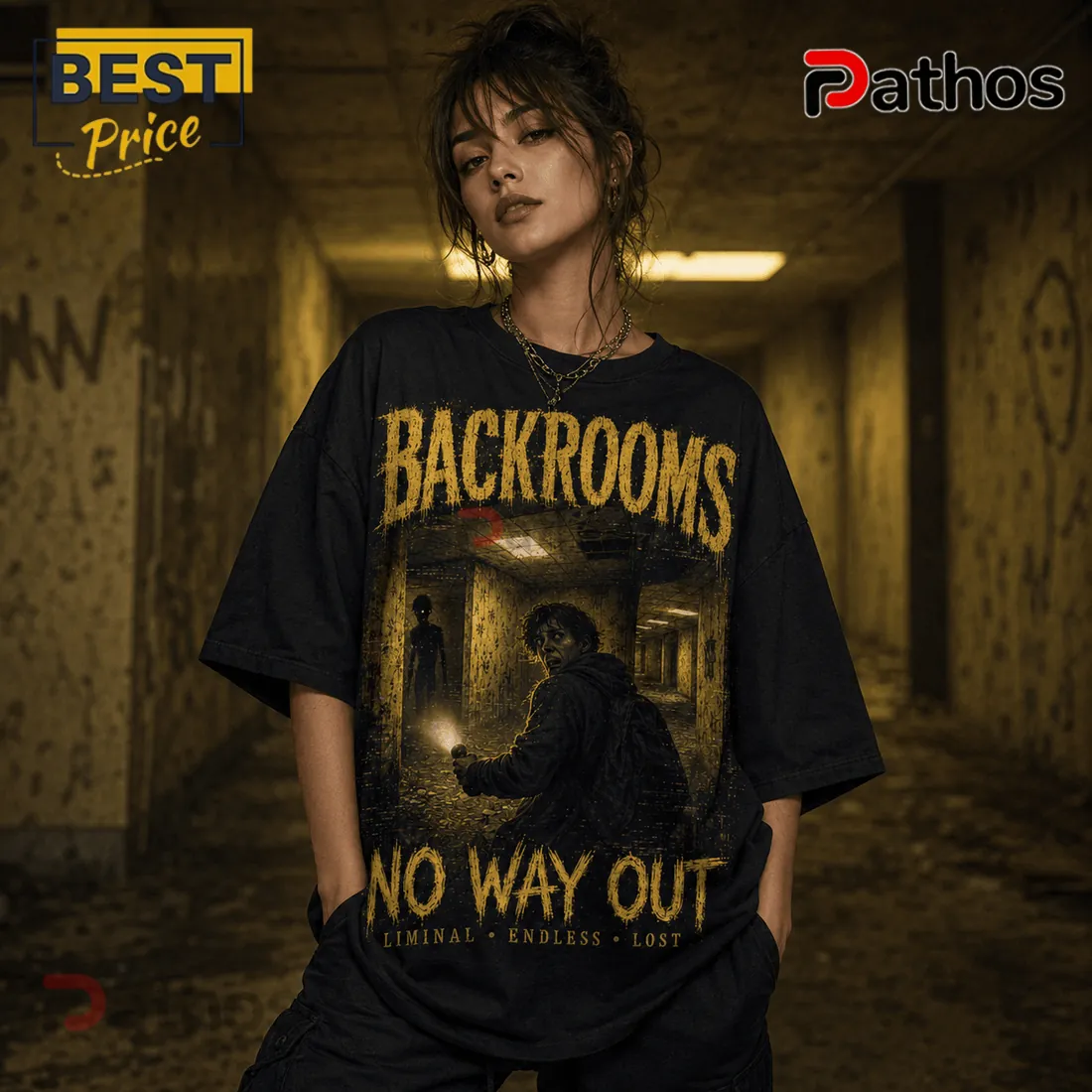 Backrooms Level 0 Endless Maze Horror T-Shirt Backrooms Level 0 Endless Maze Horror T-Shirt