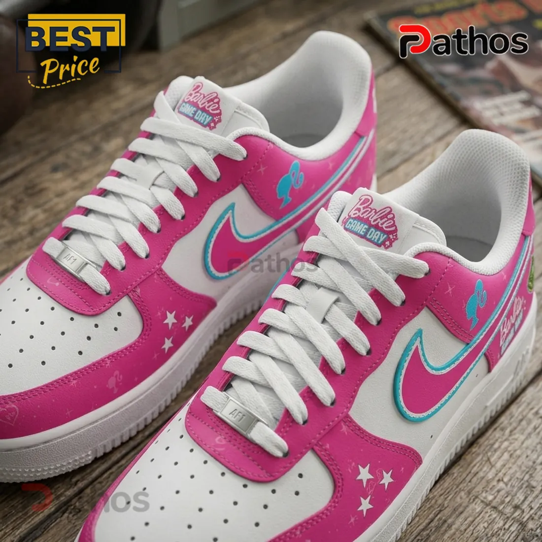 Barbie x Seattle Storm Air Force 1 Custom Sneakers Barbie x Seattle Storm Air Force 1 Custom Sneakers